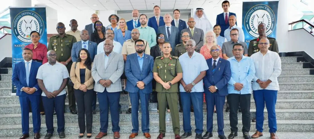 NDI launched: President Irfaan Ali is sixth from right in front row. (Office of the President photo)