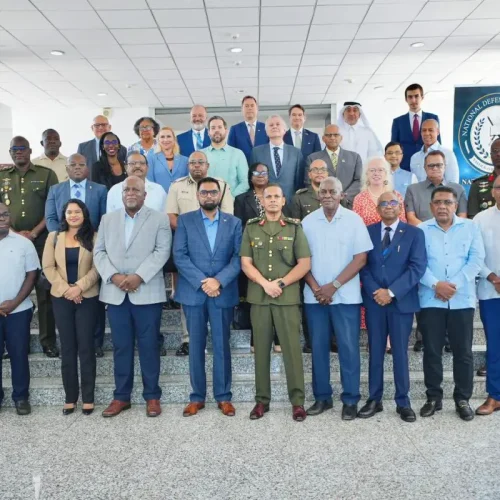 NDI launched: President Irfaan Ali is sixth from right in front row. (Office of the President photo)