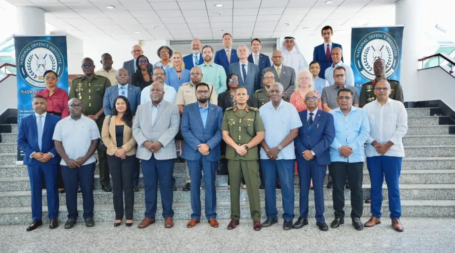 NDI launched: President Irfaan Ali is sixth from right in front row. (Office of the President photo)